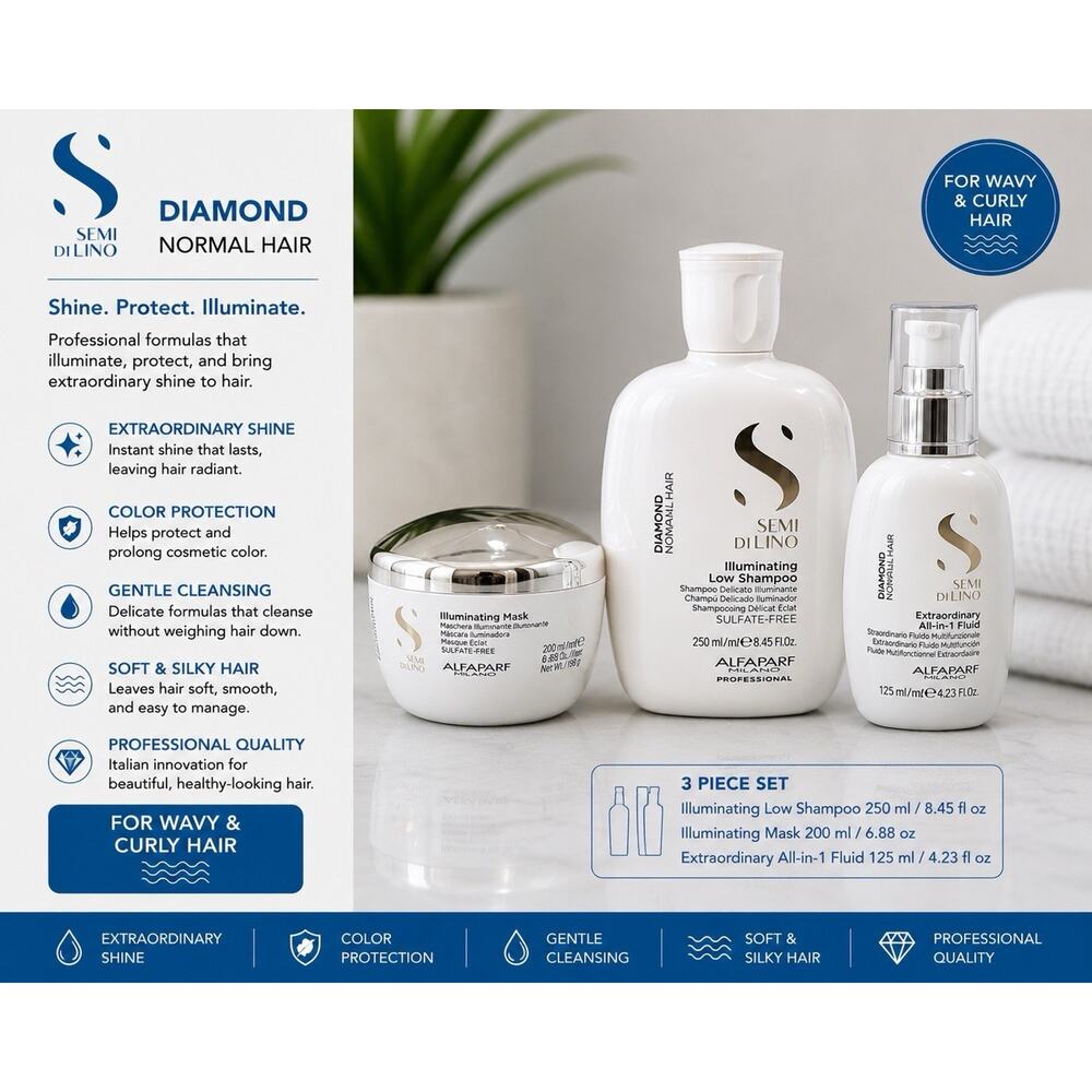 Alfaparf Semi Di Lino Diamond Hair Care Set 3 Pc
